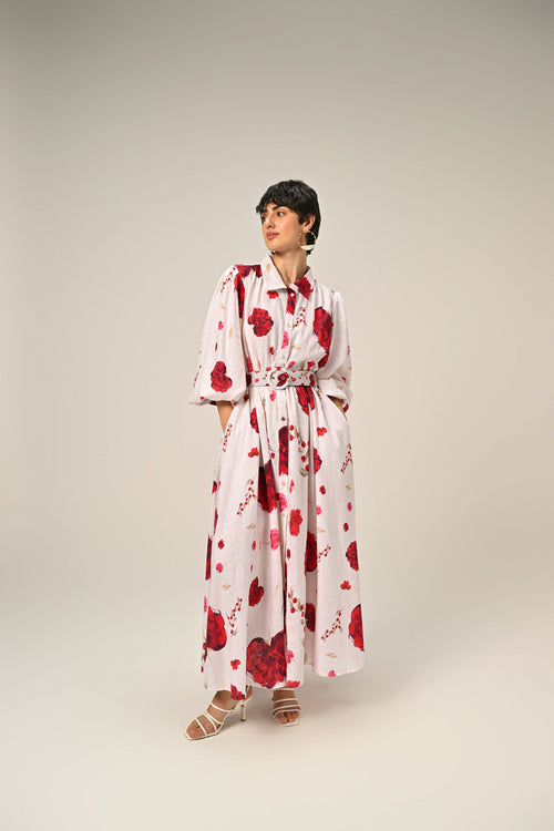 Cloud Petal – Maxi Shirt Dress