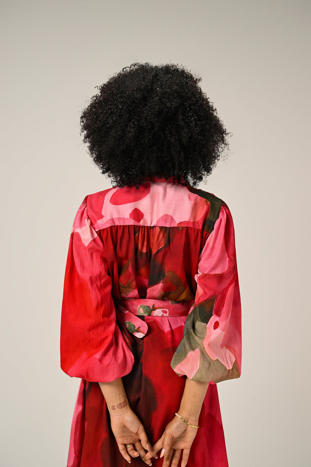 Rosé Flame Maxi Shirt Dress