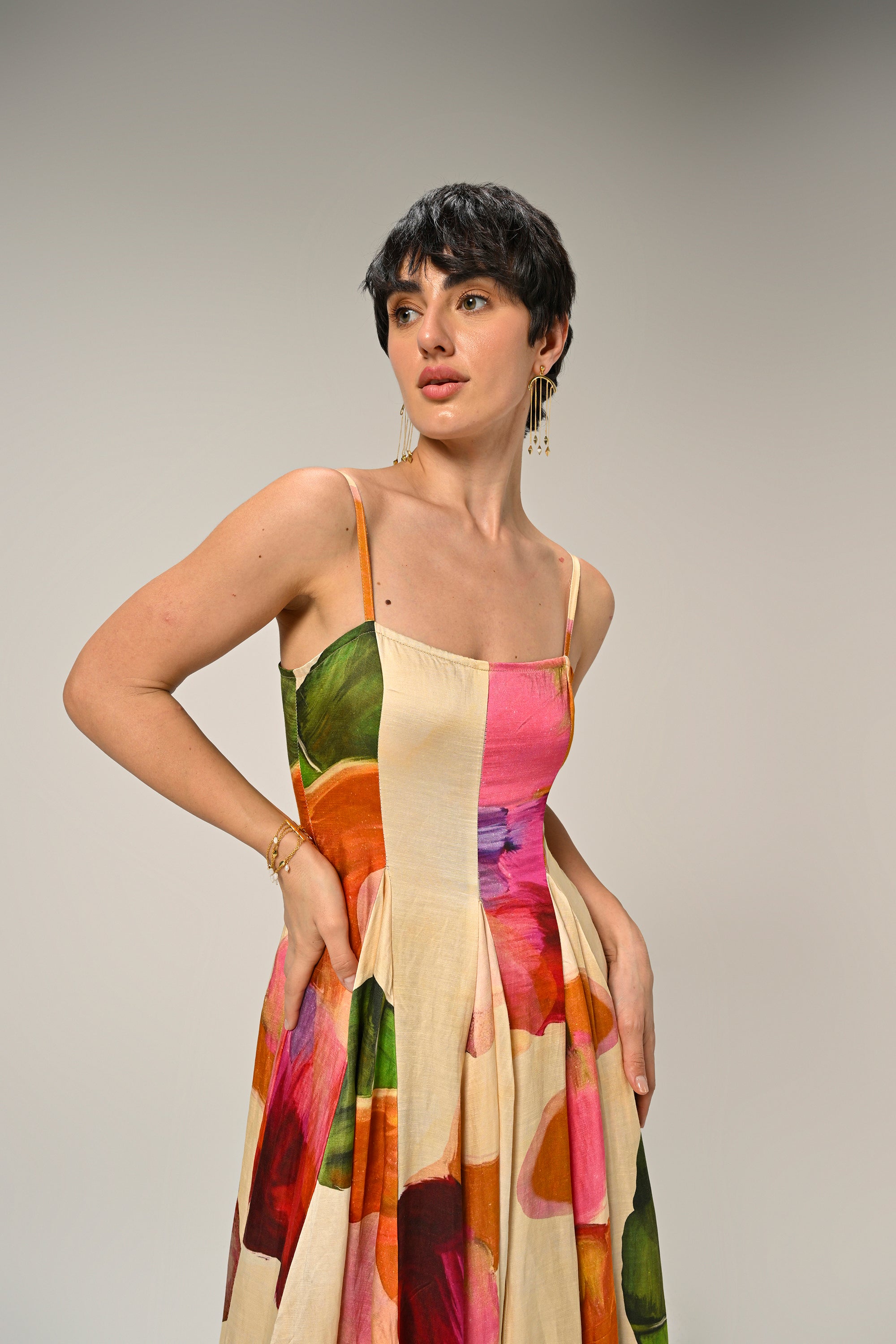 Saaksha in Flora Mirage Bloomfield Dress