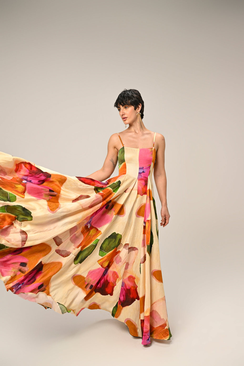 Saaksha in Flora Mirage Bloomfield Dress