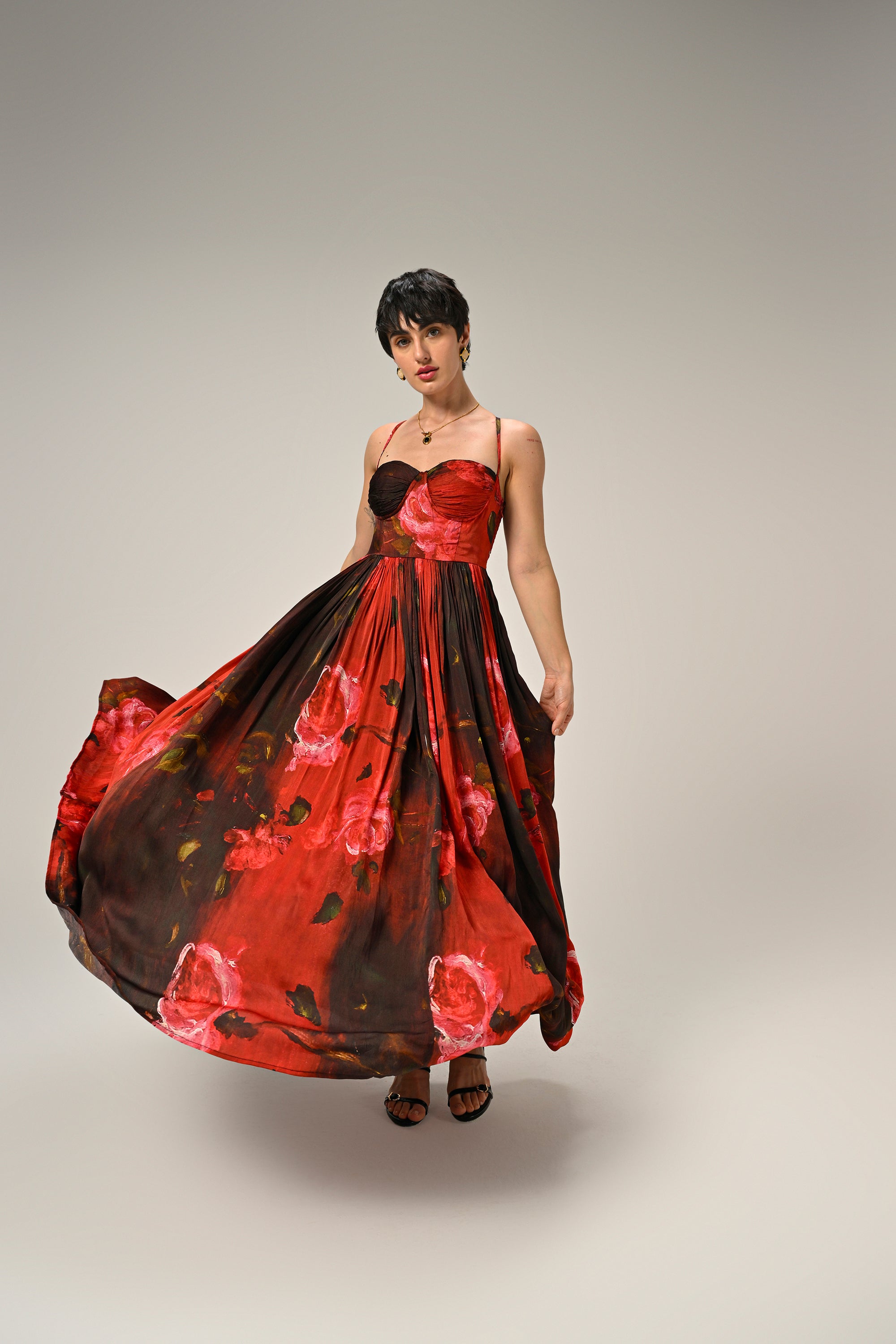 Midnight Rose Structured Dress