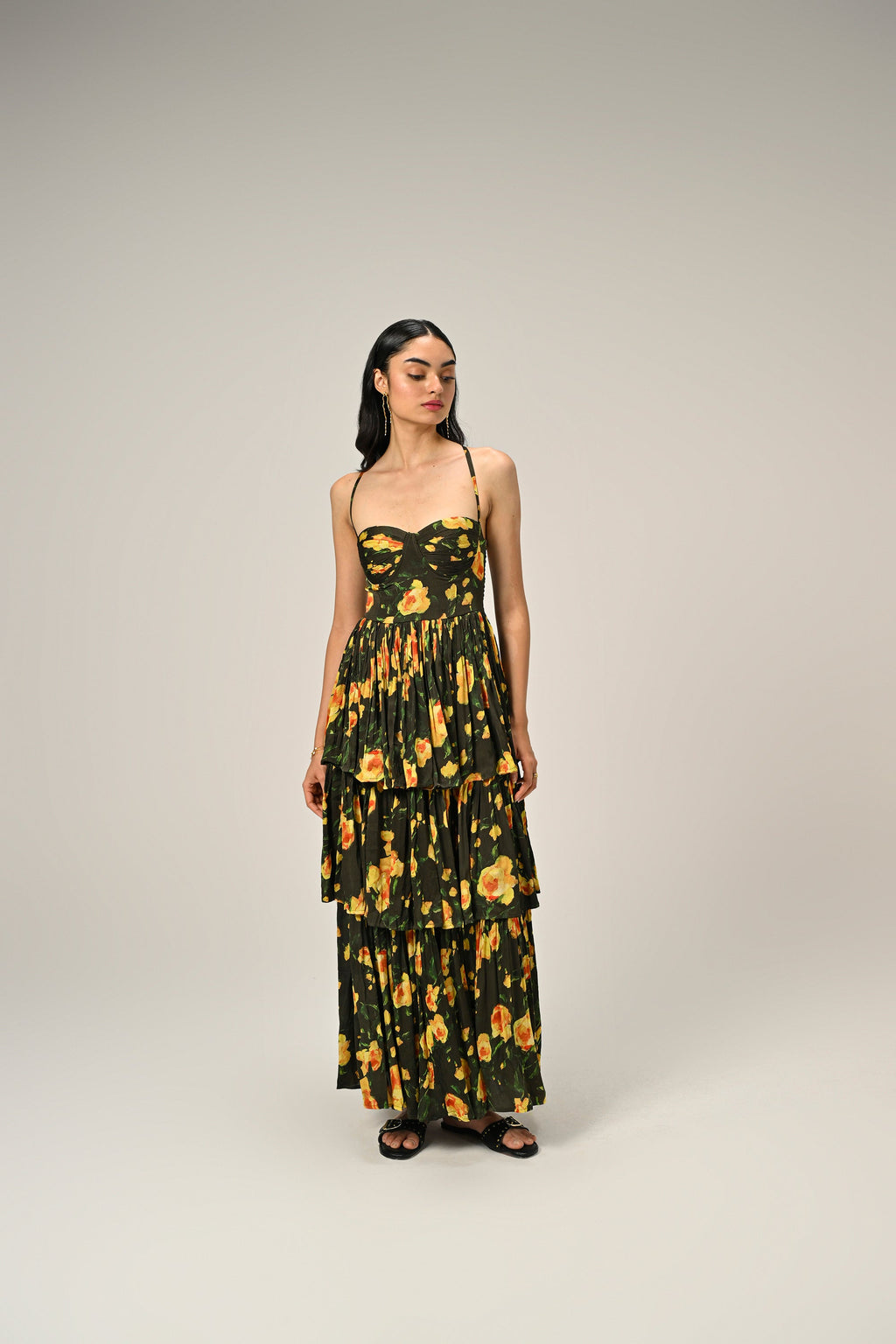 Golden Poppy Tiered Dress