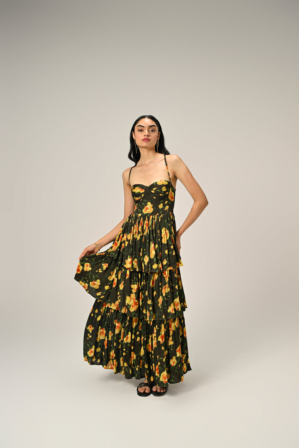 Golden Poppy Tiered Dress