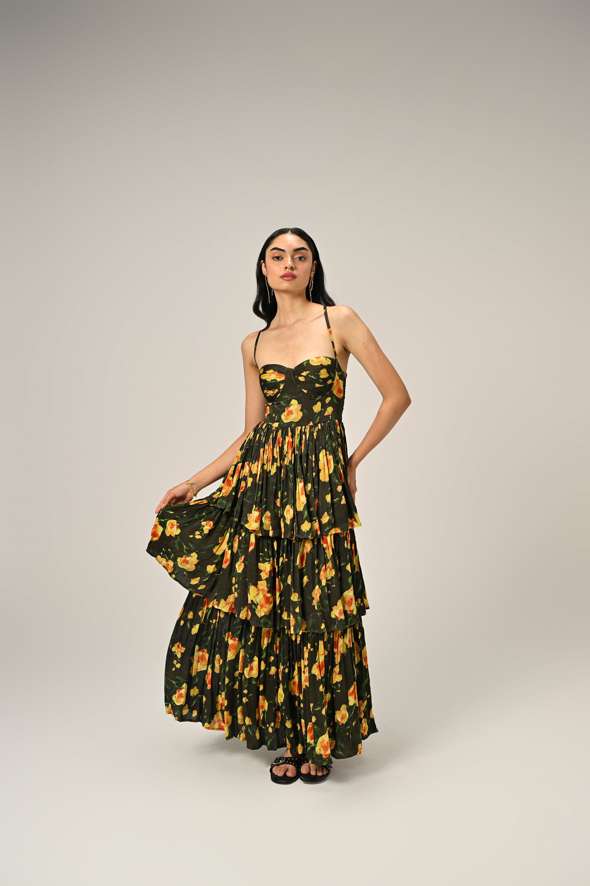 Golden Poppy Tiered Dress