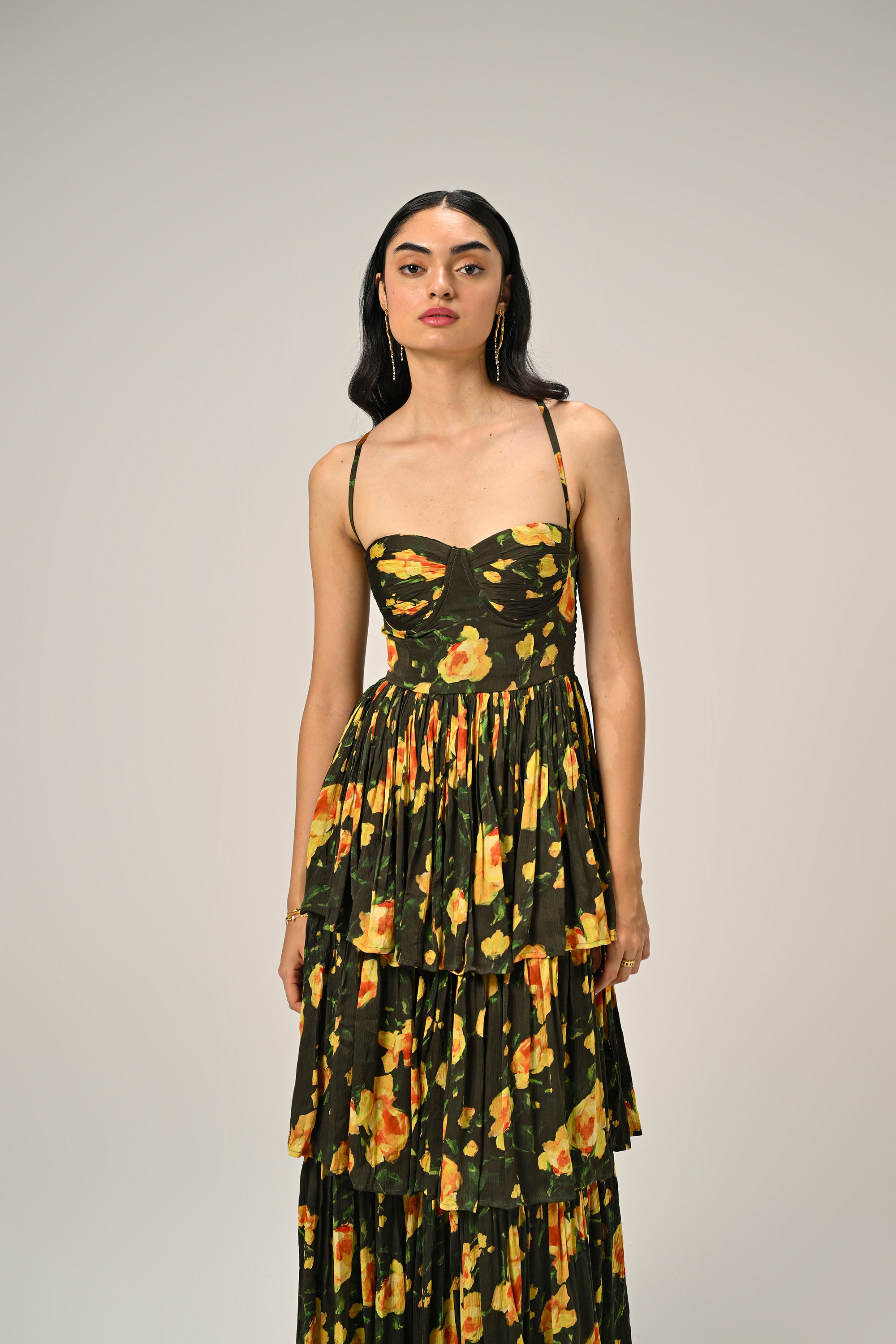 Golden Poppy Tiered Dress
