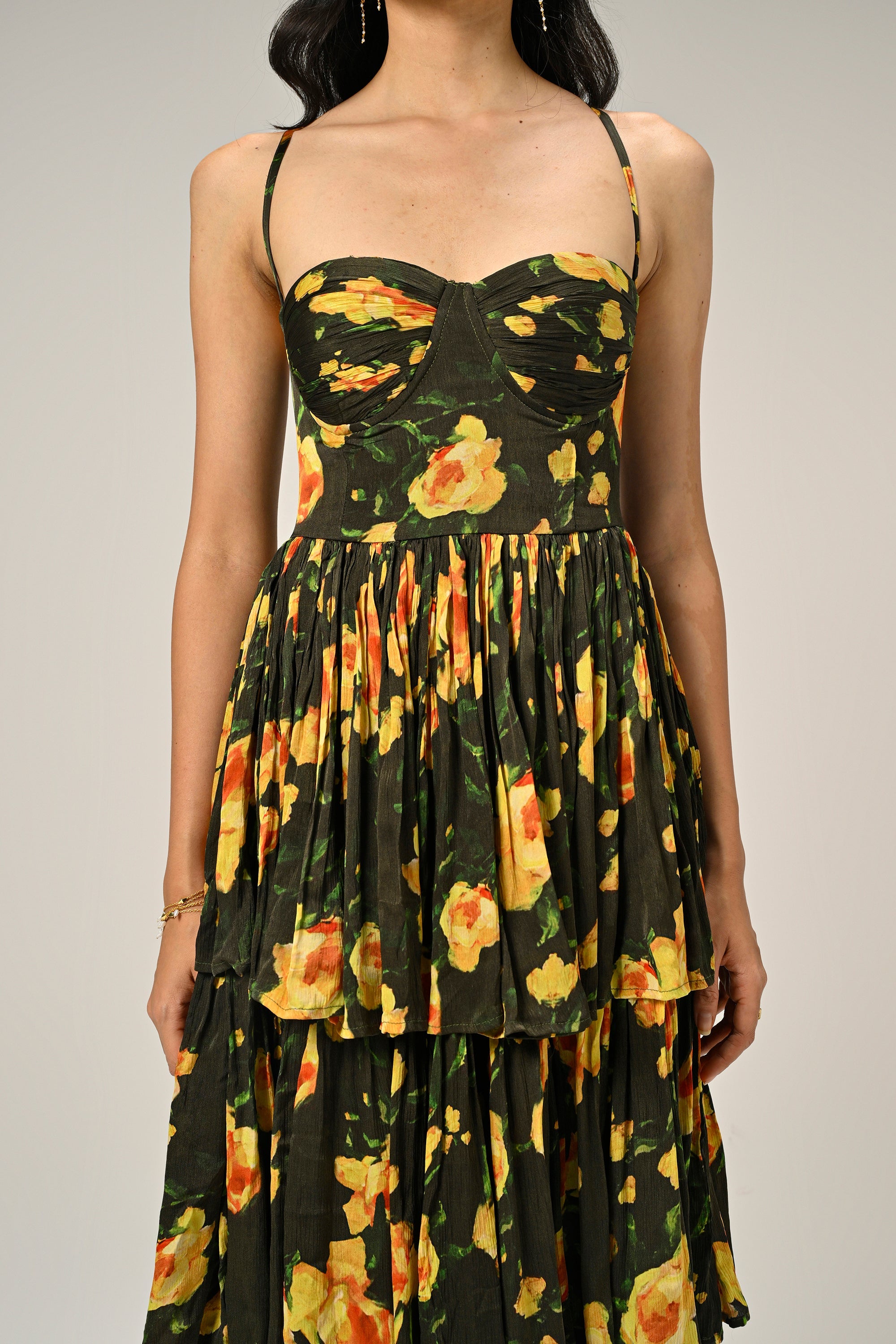 Golden Poppy Tiered Dress