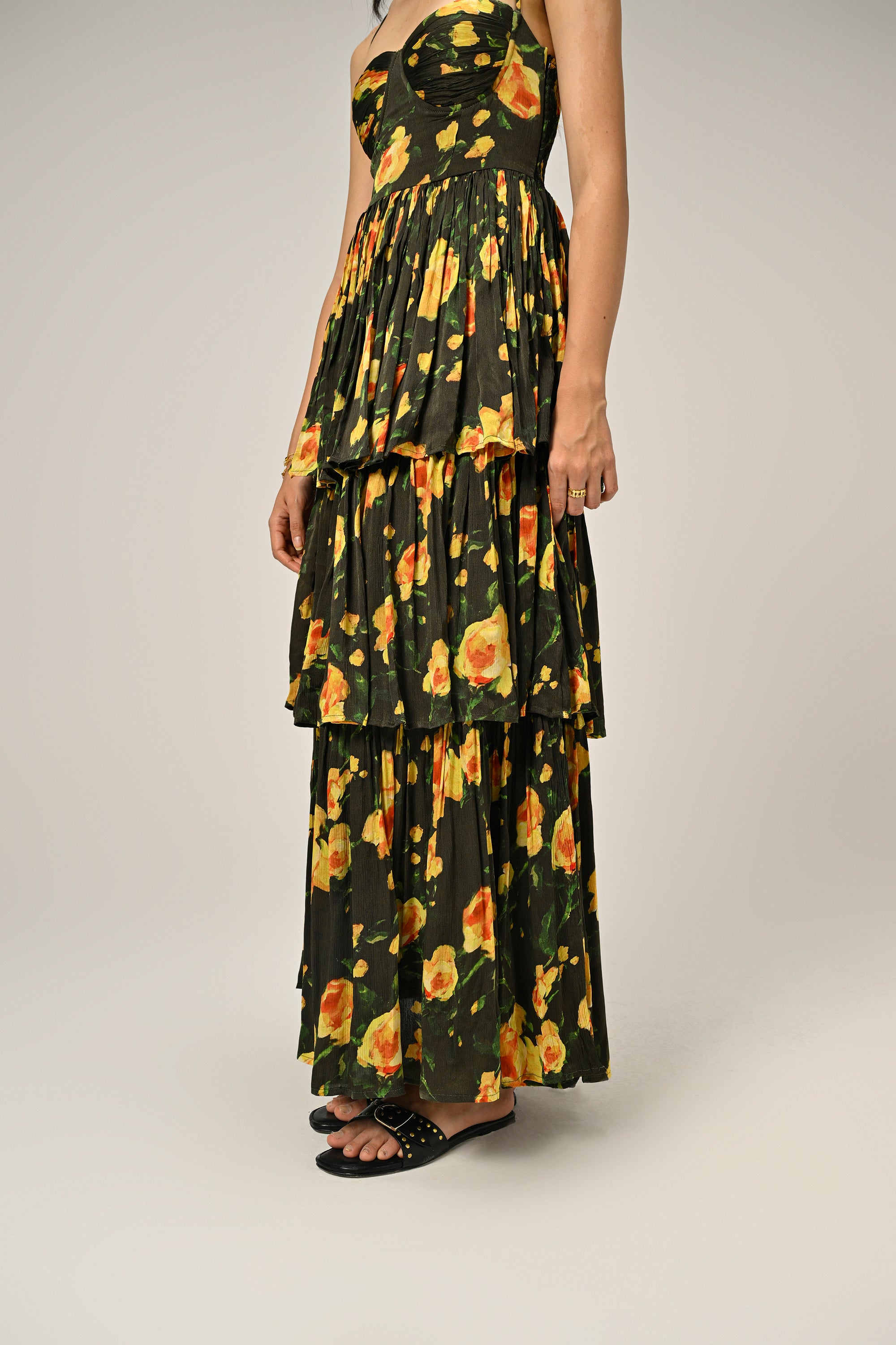 Golden Poppy Tiered Dress