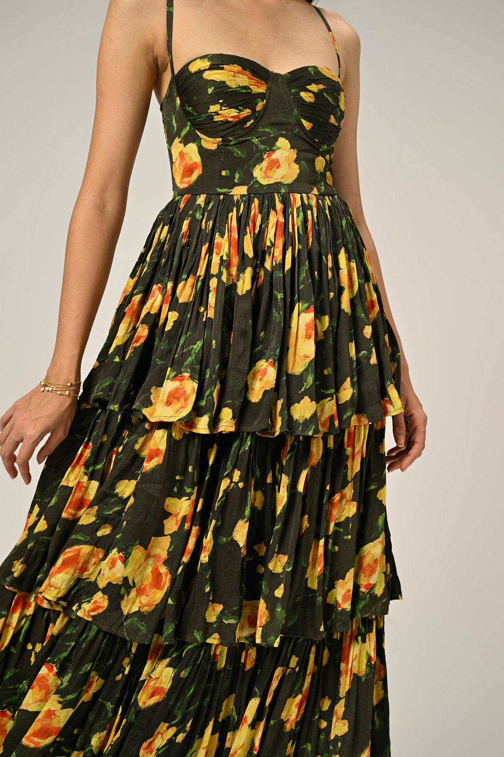 Golden Poppy Tiered Dress
