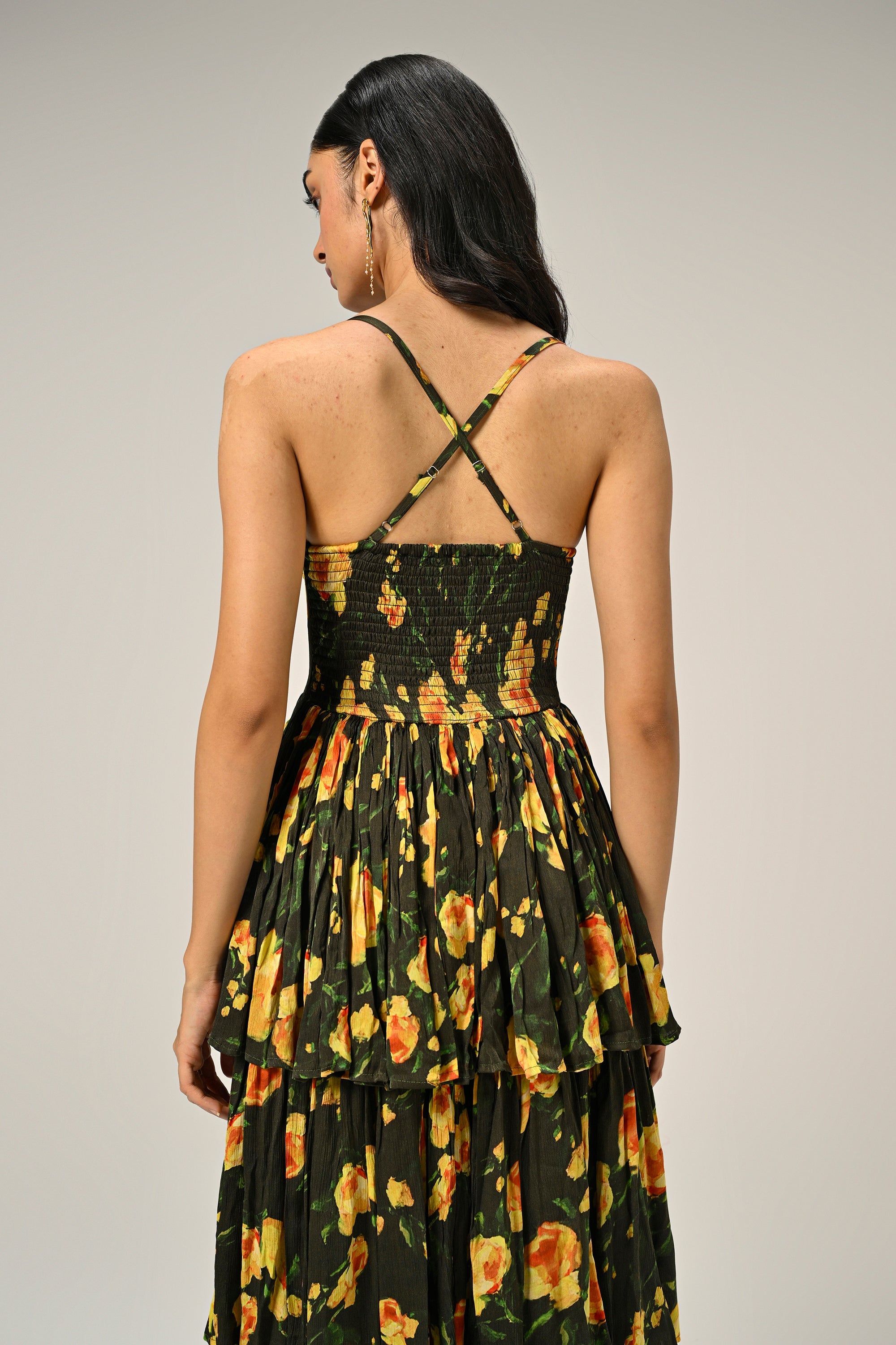 Golden Poppy Tiered Dress