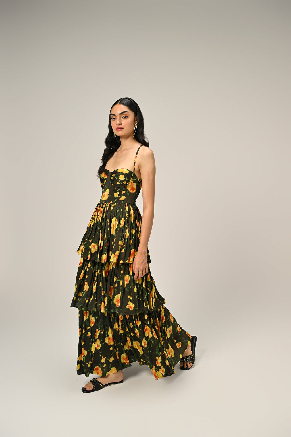 Golden Poppy Tiered Dress