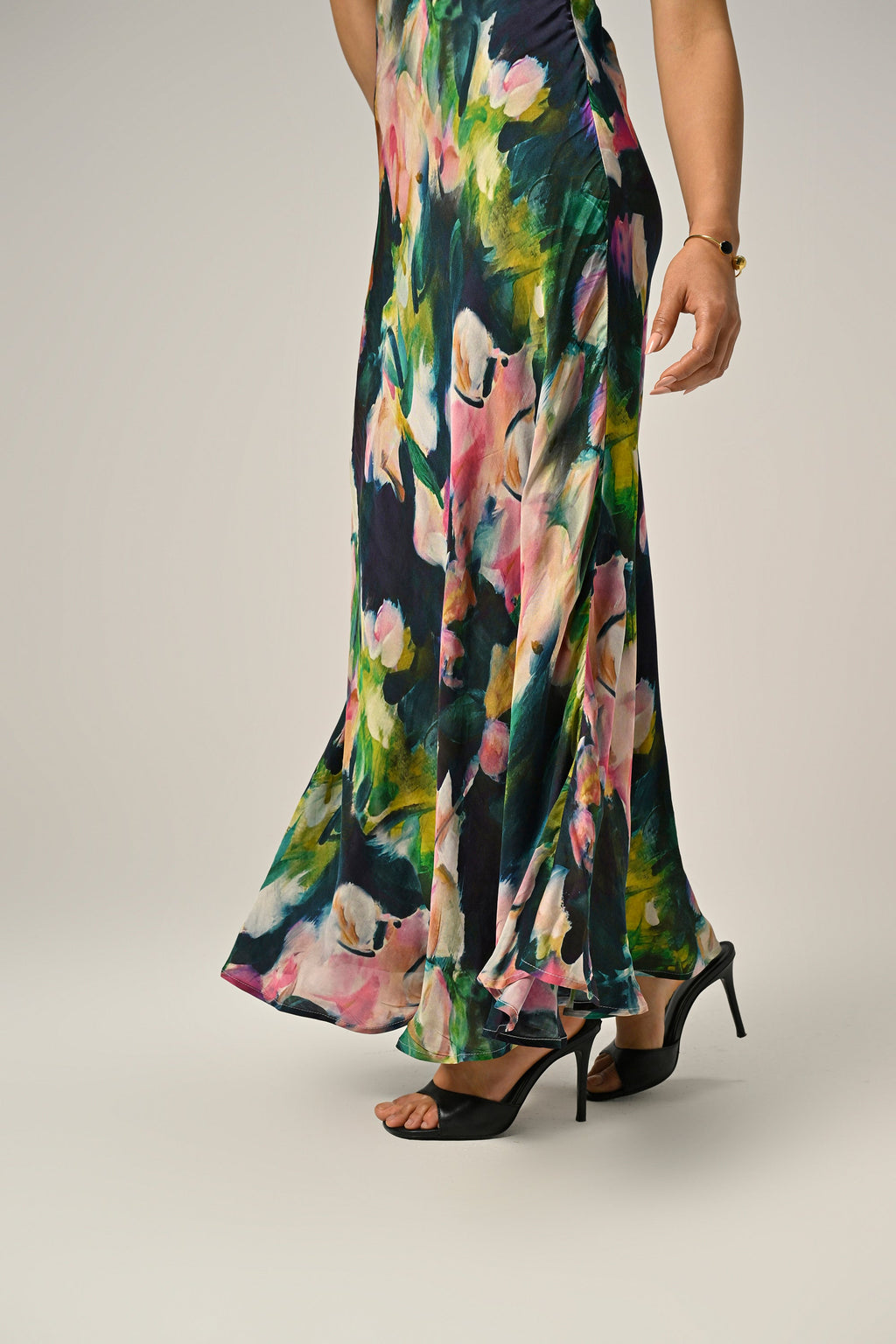 Khushboo in Midnight Bloom Slip Dress