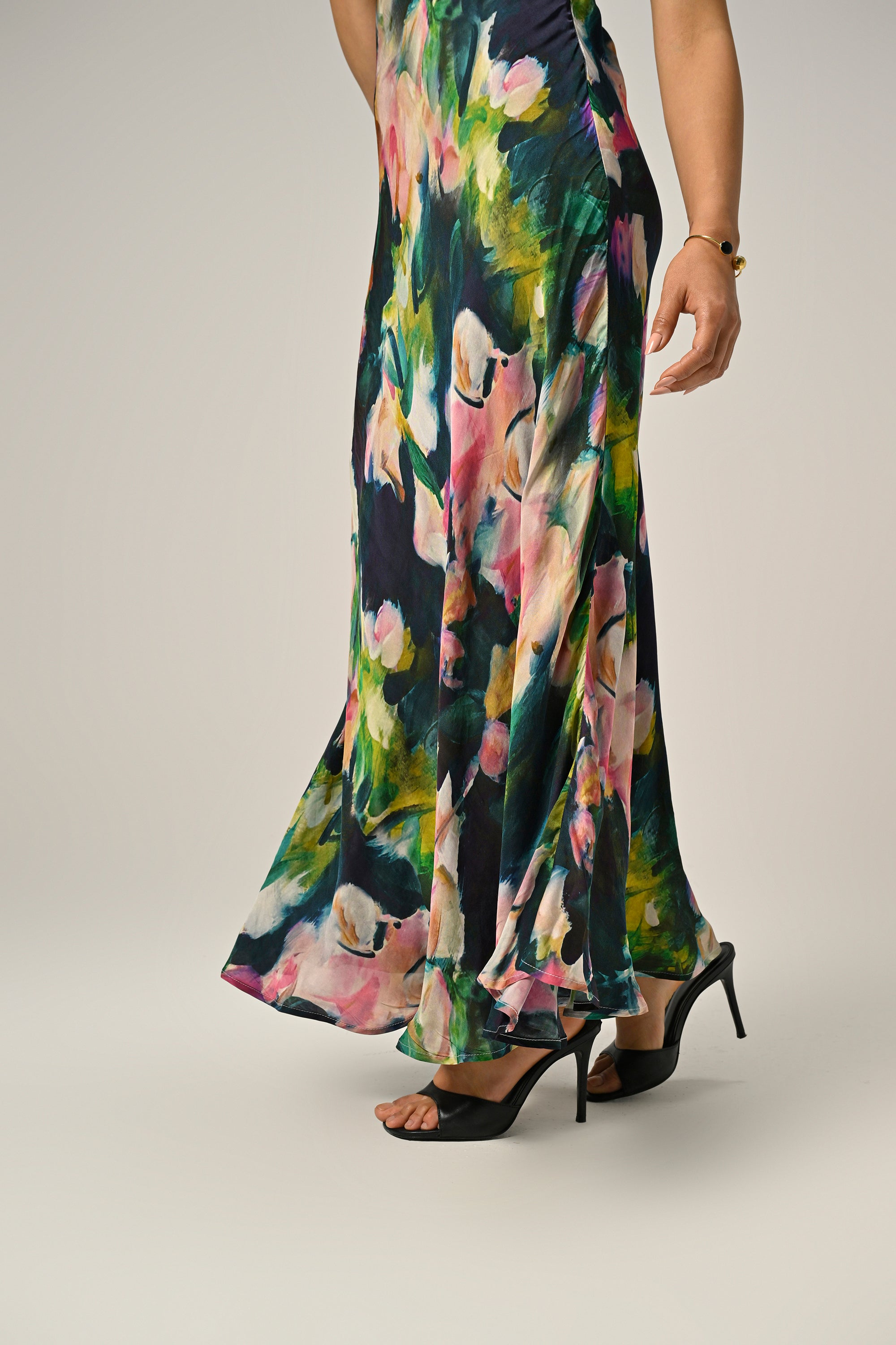 Khushboo in Midnight Bloom Slip Dress