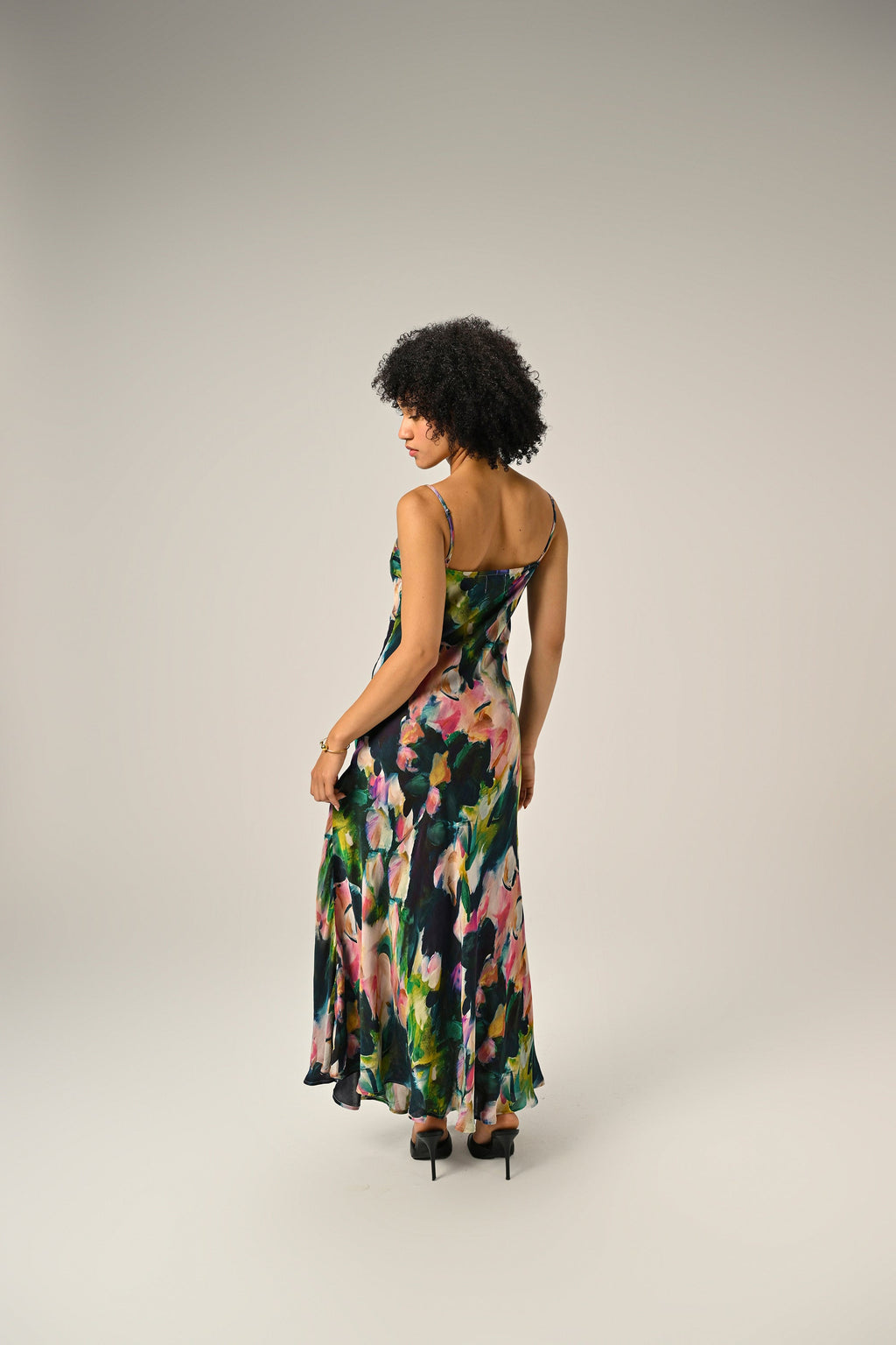 Khushboo in Midnight Bloom Slip Dress