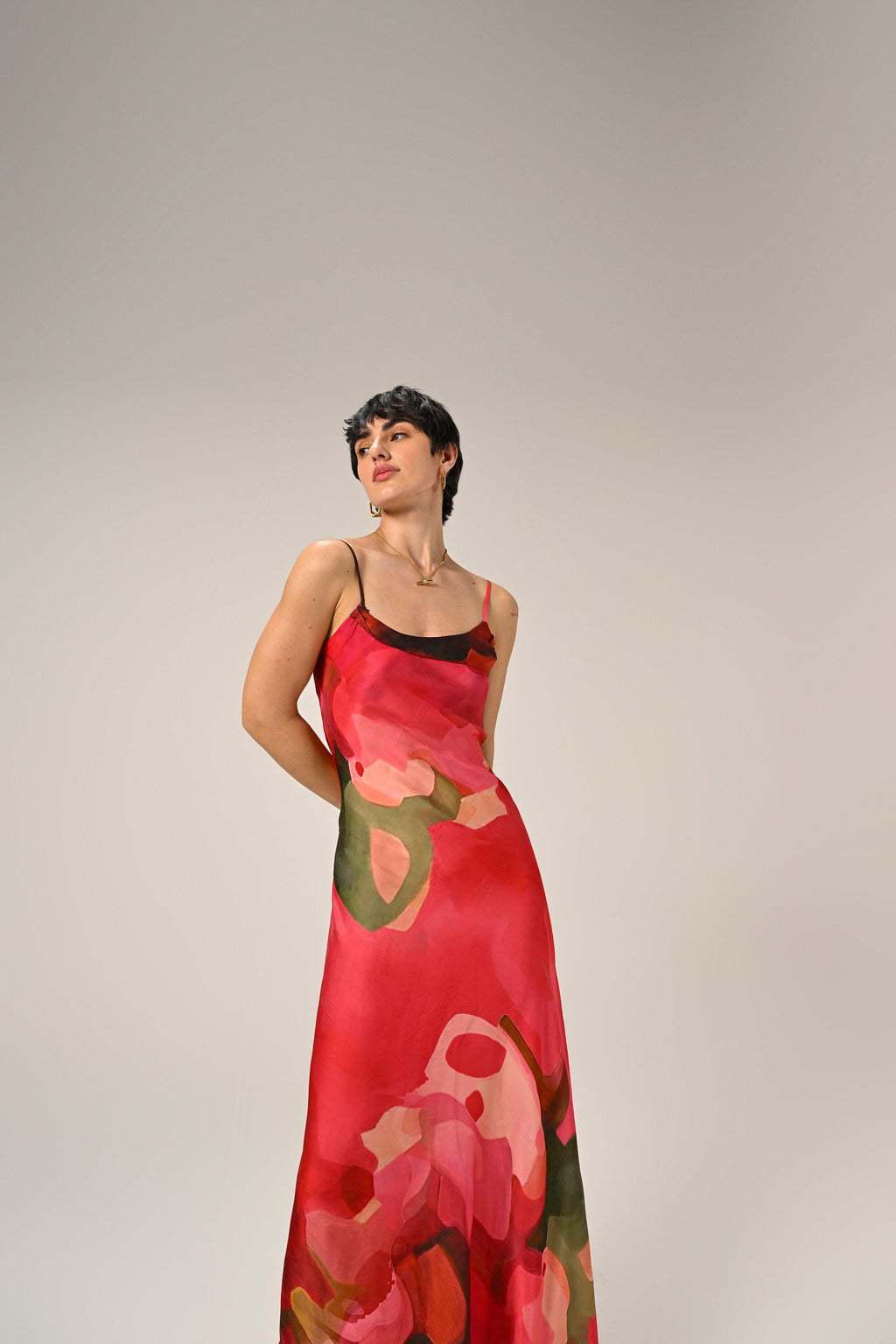 Scarlet Bloom  Slip Dress