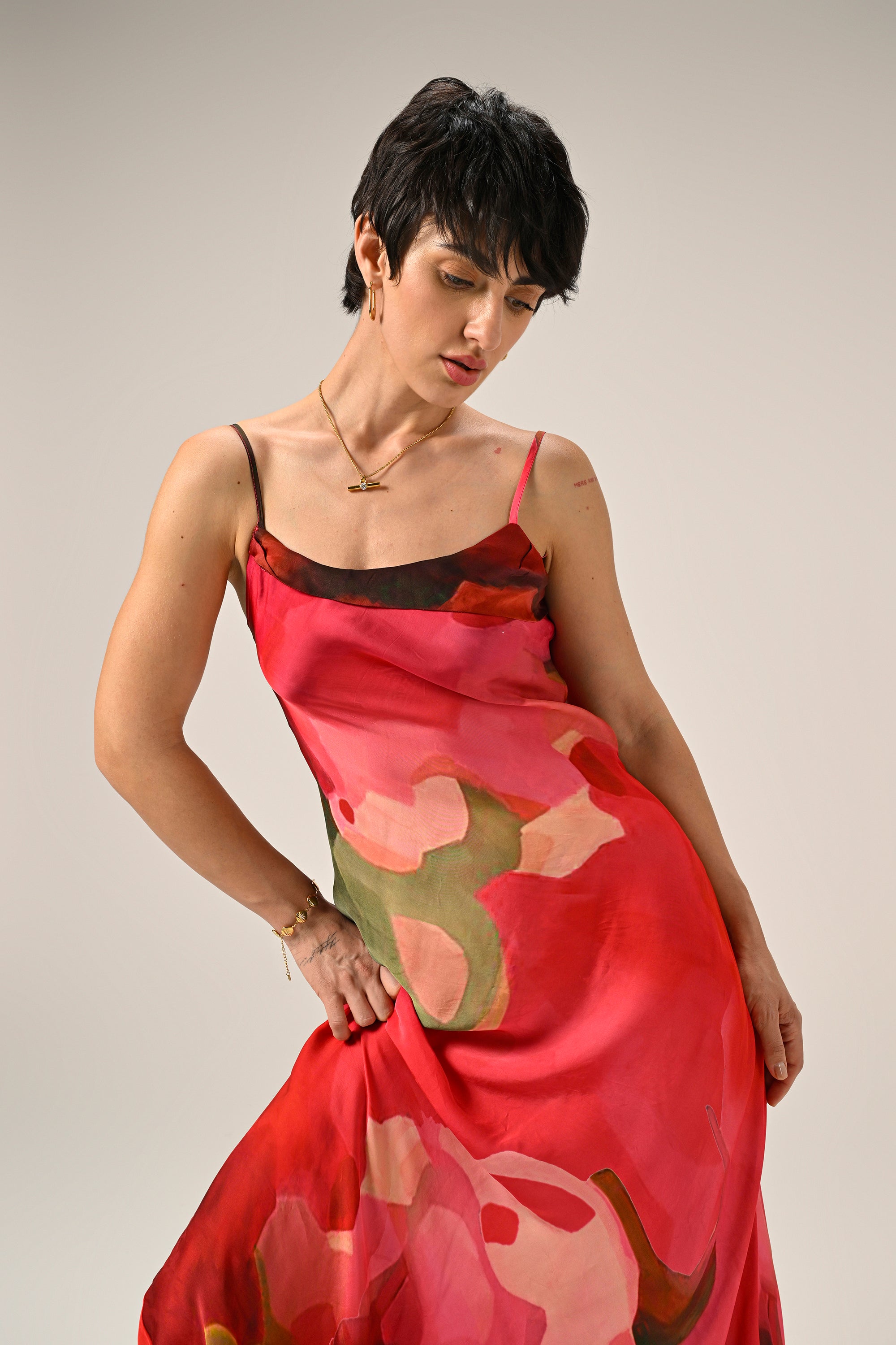 Scarlet Bloom  Slip Dress