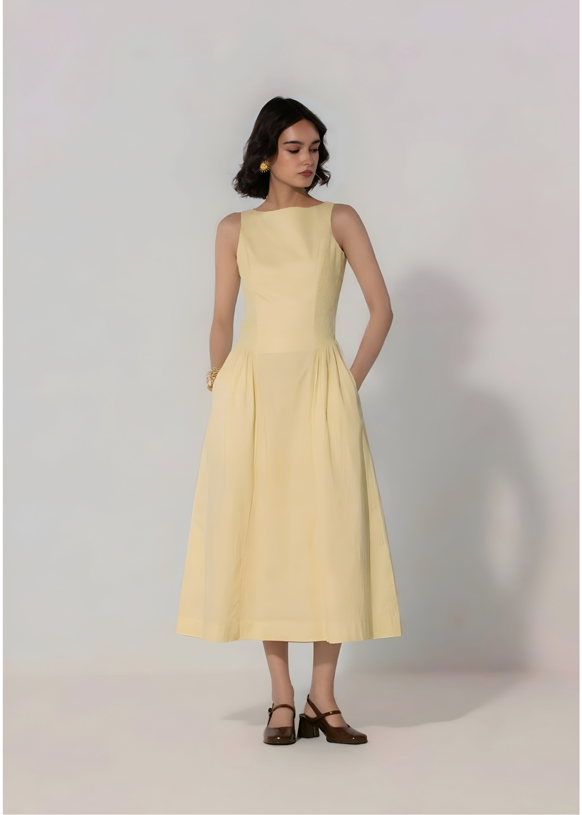 The Sun Shirred Panel Maxi Dress